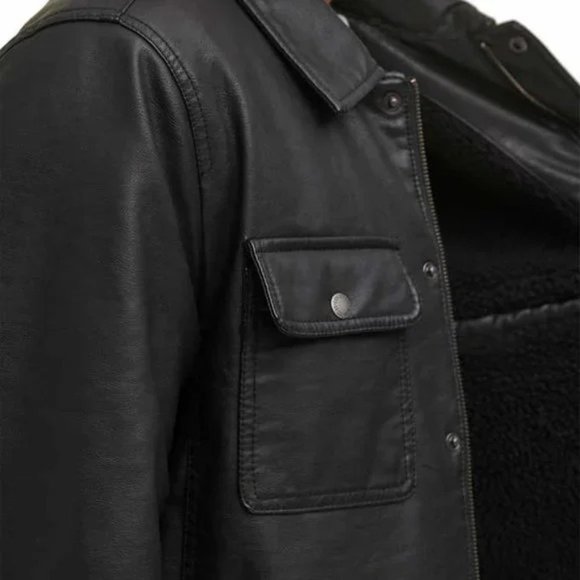 Men's Faux Leather Jacket - Black‎ Levi's - Picture 4 of 10